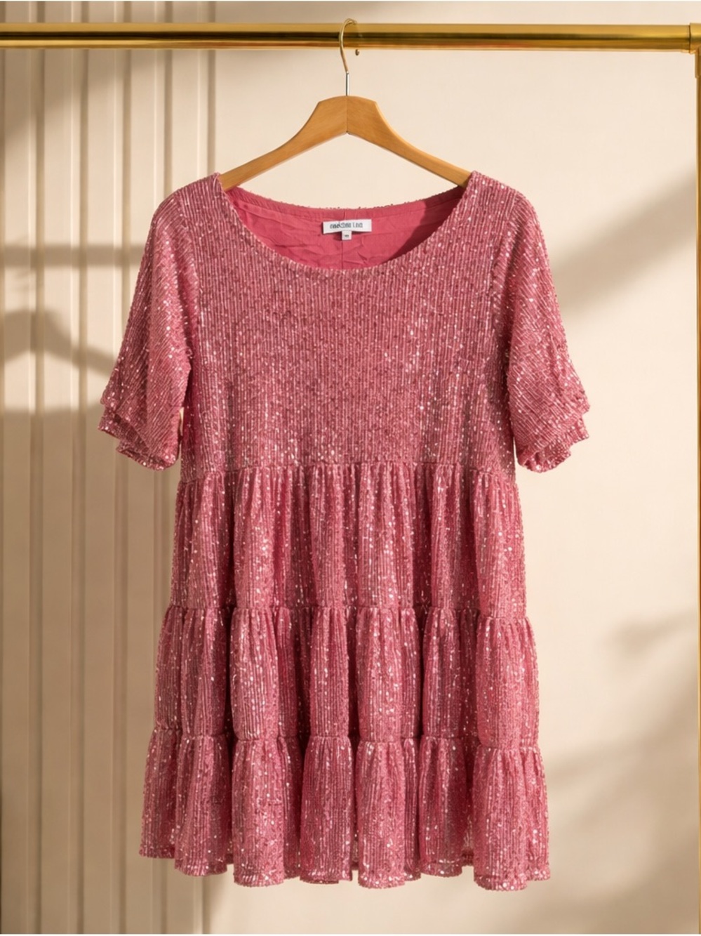 Amazing Lace Rose Pink Sequin Dress